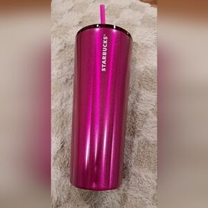 Starbucks 2022 Scalloped Petunia Metallic Stainless Steel Cold Tumbler